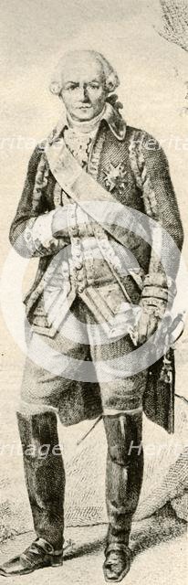 'Comte de Rochambeau, showing dress of a French officer', 1791, '1937'. Creator: Unknown.