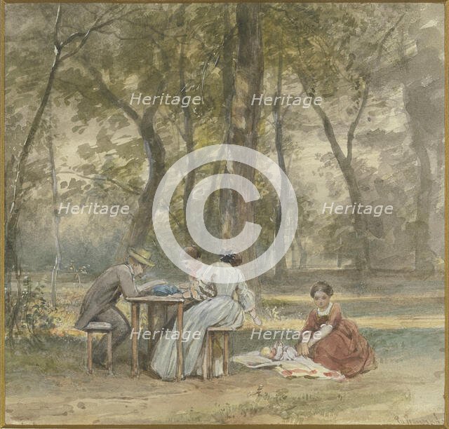 The artist with his family on holiday, c1840-1890s. Creator: Philipp Rumpf.