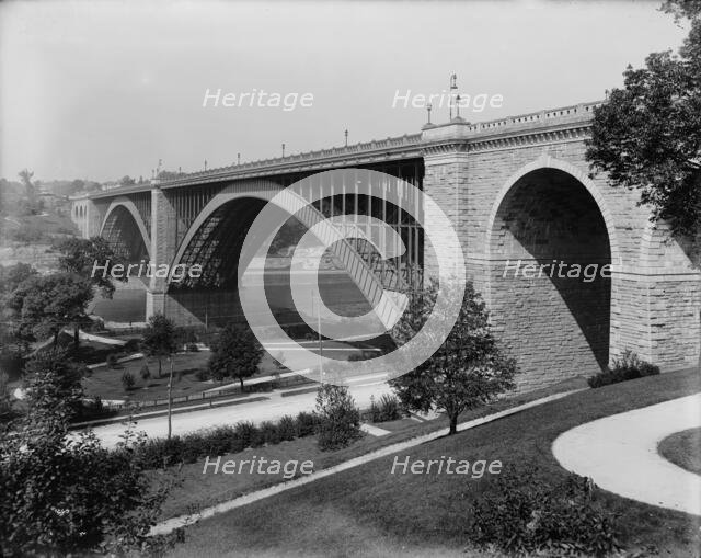 Washington Bridge from east end, New York, c1901. Creator: Unknown.