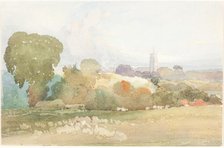 Landscape with Church Steeple, 1828. Creator: James Bulwer.