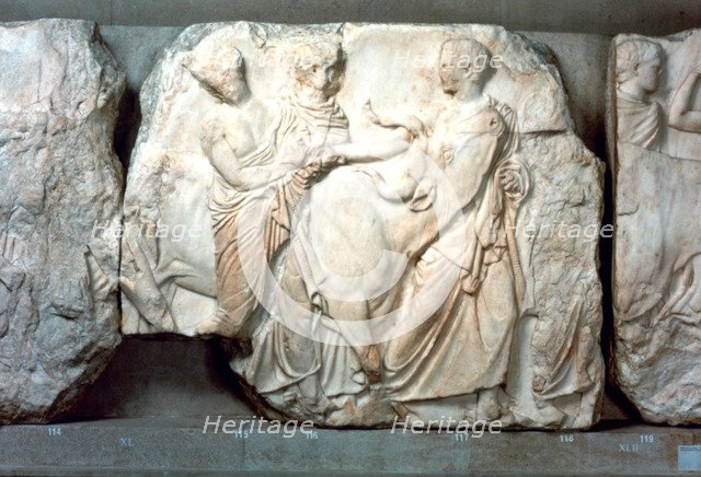 Heifers led to sacrifice, from the south frieze of the Parthenon, 447-432 BC. Artist: Unknown