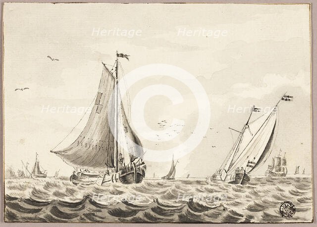 Sailboats on Sea, n.d. Creator: Unknown.