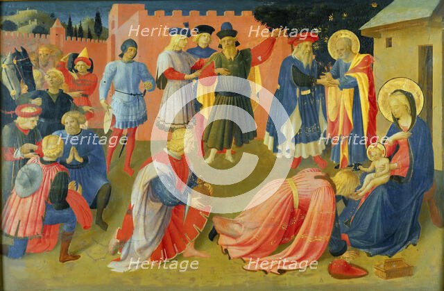 The Adoration of the Magi (Predella of the Tabernacle of the Linaioli) , ca. 1433. Creator: Angelico, Fra Giovanni, da Fiesole (ca. 1400-1455).
