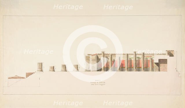 Cross-Section of the Temple of Jupiter, Pompeii, after 1825. Creator: Anon.