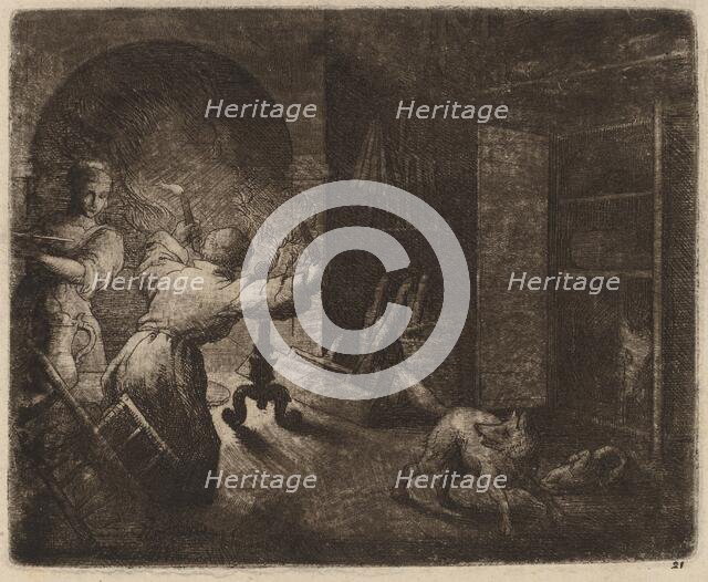 Reynard Steals a Capon from the Pastor, probably c. 1645/1656. Creator: Allart van Everdingen.