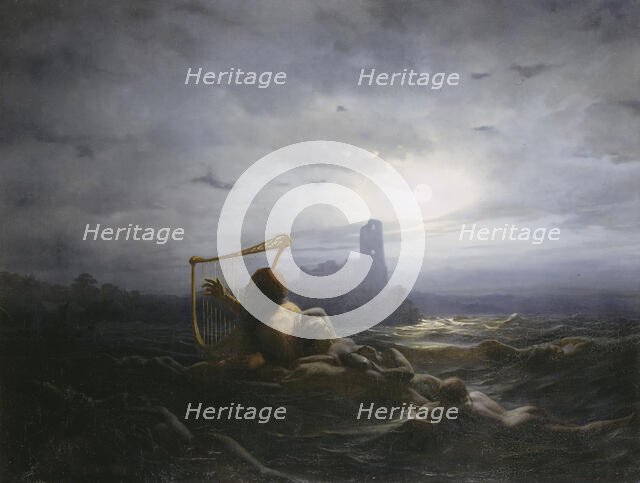 The Water-Sprite and Ägir's Daughters, 1850. Creator: Nils Jakob Blommer.