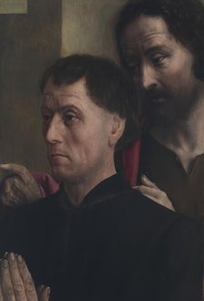 Portrait of a Man at Prayer with Saint John the Baptist, c1475. Creator: Hugo van der Goes.