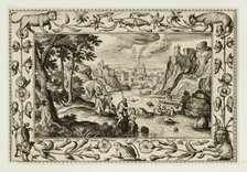 The Baptism of Christ, from Landscapes with Old and New Testament Scenes and Hunting Scenes, 1584. Creator: Adriaen Collaert.