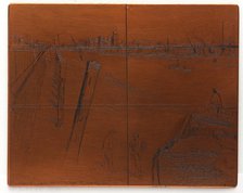 Etching plate: Millbank, 1861. Creator: James Abbott McNeill Whistler.