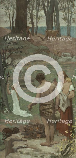 Sainte Geneviève enfant en prière, c1877. Creator: Pierre Puvis de Chavannes.