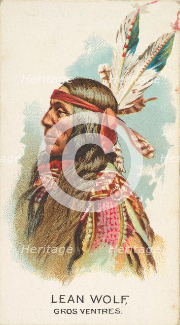 Lean Wolf, Gros Ventres, from the American Indian Chiefs series (N2) for Allen & Ginter Ci..., 1888. Creator: Allen & Ginter.