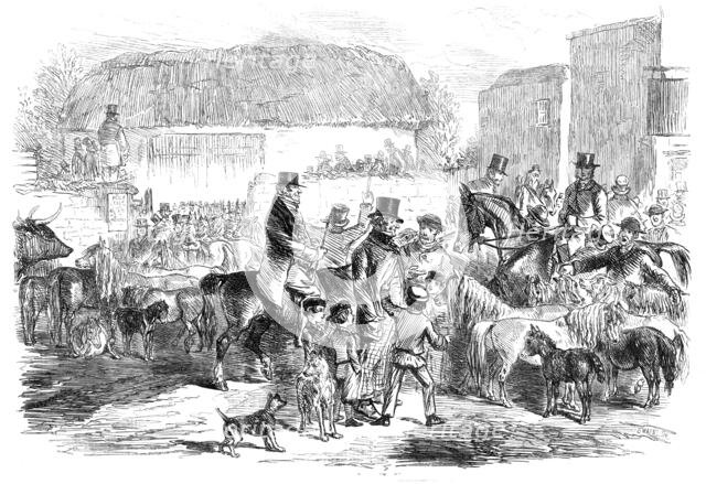 The Exmoor Pony Fair at Bampton, Devon, 1860. Creator: Unknown.