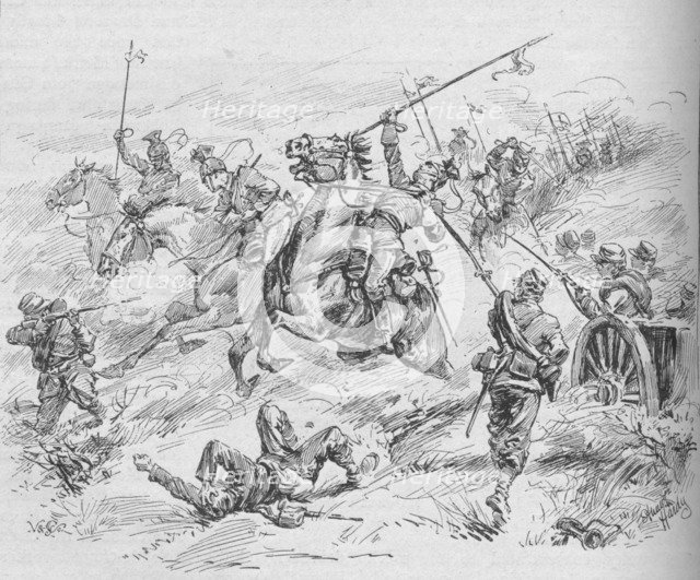 'Charge of the 16th Uhlans', 1902. Artist: Evelyn Stuart Hardy.