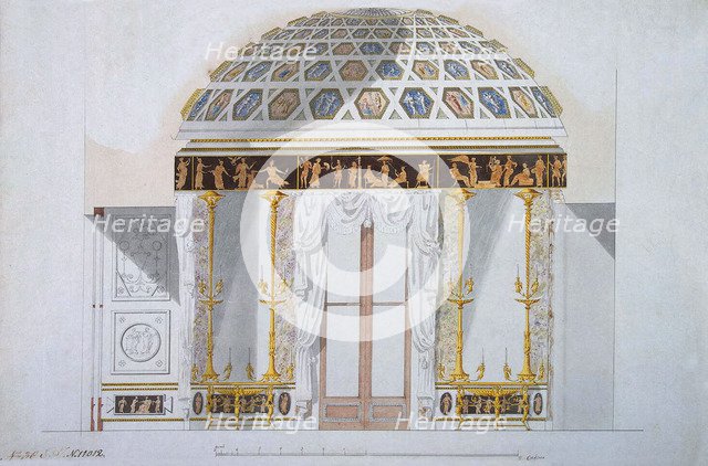 Design for the Jasper Cabinet in the Agate Pavilion at Tsarskoye Selo, 1780s.  Creator: Cameron, Charles (ca. 1730/40-1812).