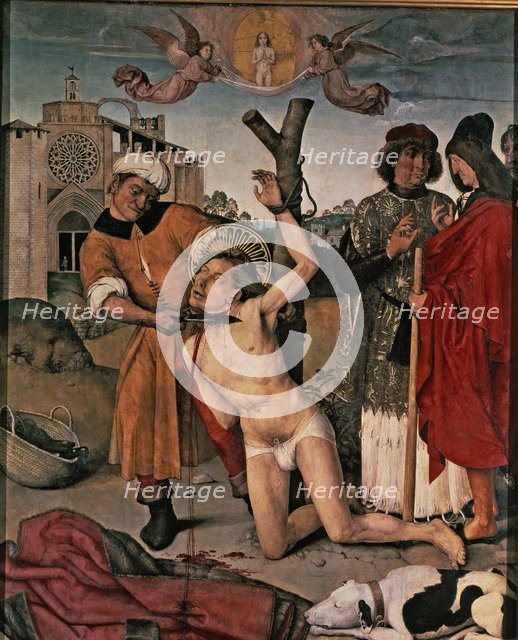 Slaughter of Saint Cugat', it was part of the main altarpiece of the Church of the Saint Cugat Mo…
