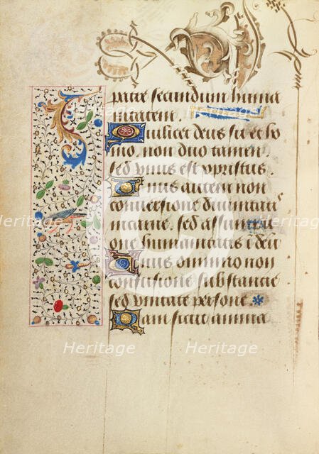 Decorated Text Page; Prayer Book of Charles the Bold, 1469. Creator: Unknown.