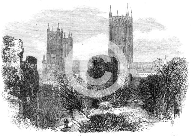 Ruins of the Bishop's Old Palace, Lincoln, 1869. Creator: Unknown.