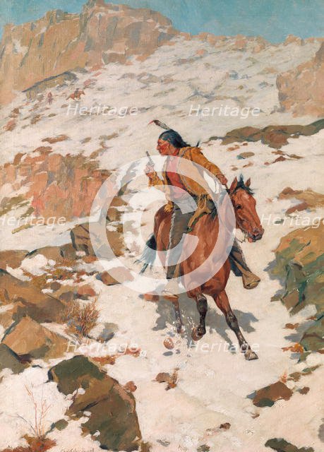 In Hot Pursuit, After 1900. Creator: Charles Schreyvogel.
