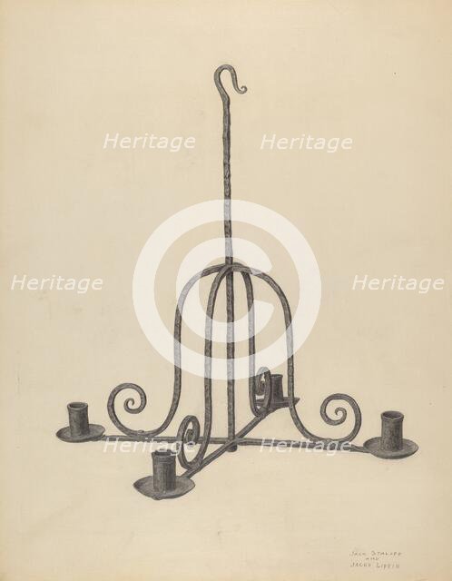 Chandelier, c. 1940. Creators: Jack Staloff, Jacob Lipkin.