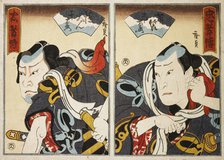 The Actor Jitsukawa Ensaburo and an Unknown Actor (Diptych), 1847.  Creator: Hirosada, Konishi (Gosotei) (ca. 1810-1864).