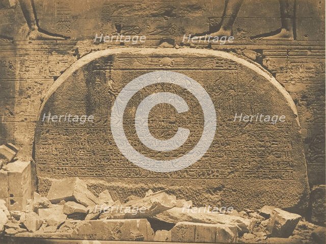 Proseynème scellé dans le second Pylone du Temple d'Isis, à Philae, April 15, 1850. Creator: Maxime du Camp.