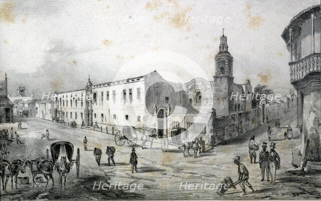 Church and Convent of Belén in Havana, 1840. Creator: Mialhe, Federico (1810-1881).