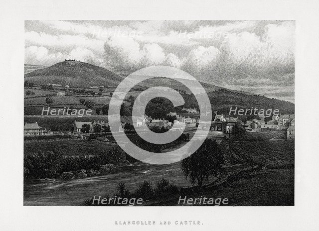 Llangollen and castle, Denbighshire, north Wales, 1896. Artist: Unknown