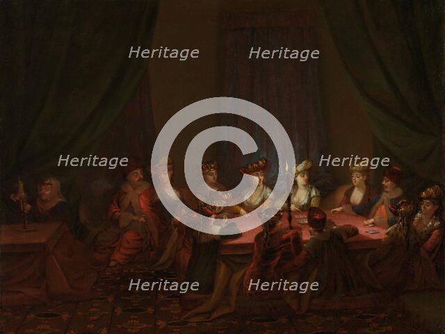 Party of Armenians Playing Cards, c.1720-c.1737. Creator: Jean Baptiste Vanmour.