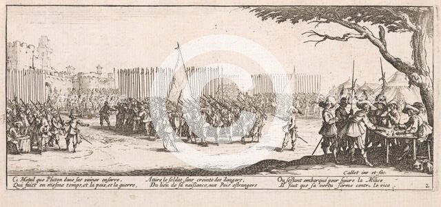 L'Enrolement des troupes (Enrolling the Troops), 1633. Creator: Jacques Callot.