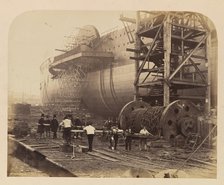 Men at Work Beside the Launching Chains of the "Great Eastern", November 18, 1857. Creator: Robert Howlett.