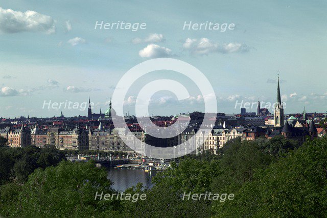 The Strandvagen seen from Skansen, in Stockholm, 19th century. Artist: Unknown