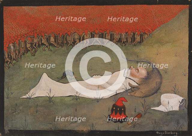 King Hobgoblin Sleeping, 1896. Creator: Hugo Simberg.