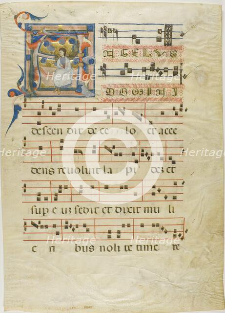 Angel in a Historiated Initial "A" from an Antiphonary, 1300/10. Creator: Unknown.