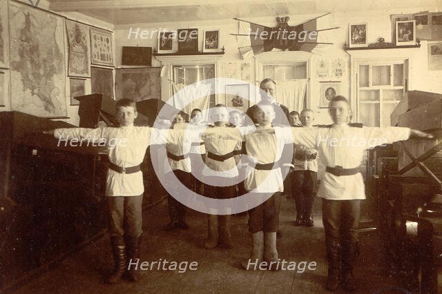 School Gymnastics, 1909. Creator: Nikolai Georgievich Katanaev.