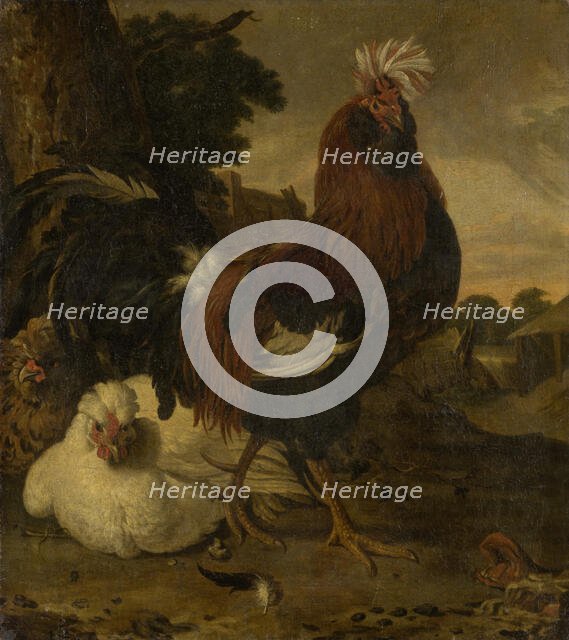 Cock in a Barnyard, 18th century. Creator: Unknown.