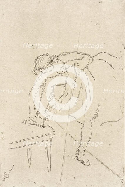 Danseuse mettant son chausson, c1888. Creator: Edgar Degas.