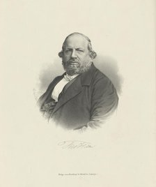 Portrait of the composer Ferdinand von Hiller (1811-1885) , c. 1870. Creator: Breitkopf & Härtel.