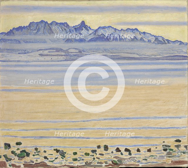 Lake Thun with Stockhorn Range, 1904.