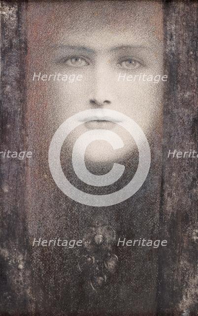 Le masque au rideau noir, 1892. Creator: Khnopff, Fernand (1858-1921).