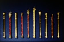 Ten of the Duke of Wellington's batons, Apsley House, London, c1980-c2017. Artist: Historic England Staff Photographer.