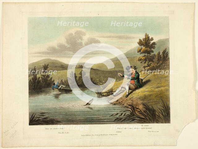 Delights of Fishing, 1823. Creator: Charles Turner.