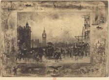 Westminster Bridge, 1884. Creator: Felix Hilaire Buhot.