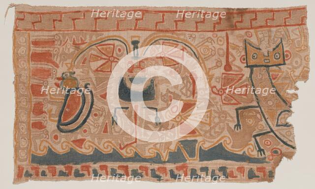 Painted Textile, c. A.D. 1000. Creator: Unknown.