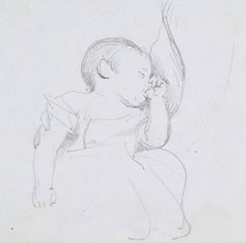 Baby Sucking Its Thumb, c1847. Creator: John Phillip.