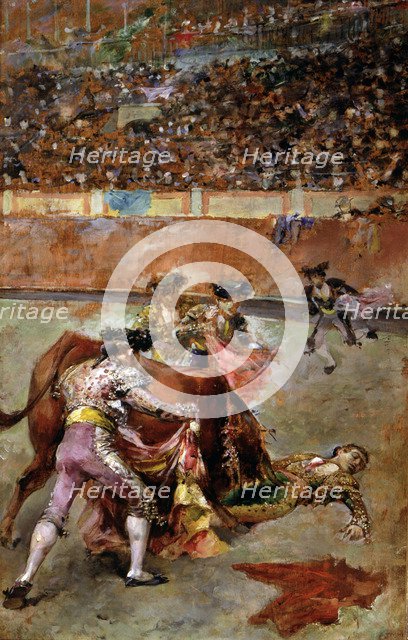 Manuel García Espartero (1865-1894), Spanish bullfighter, catch and death in the square in Madrid…