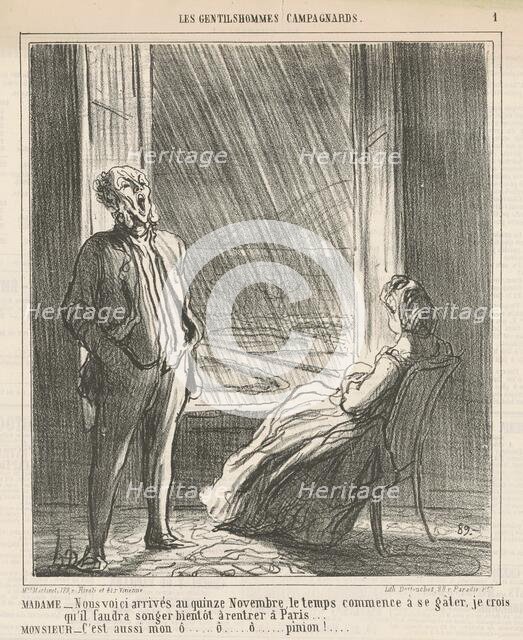Madame ...Nous voici ... au quinze Novembre, 19th century. Creator: Honore Daumier.