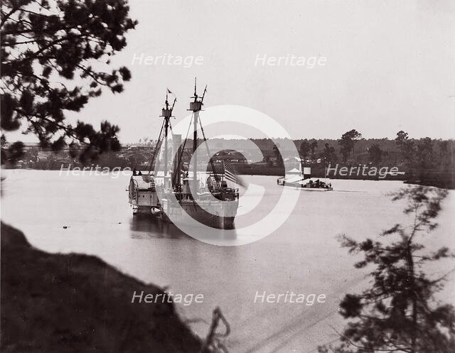 U.S. Monitor "Saugus" and Gunboat "Mendota", Appomattox River, 1861-65. Creator: Unknown.