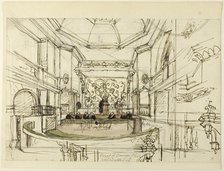 Study for Court of Common Pleas, Westminster Hall, from Microcosm of London, 1807. Creator: Augustus Charles Pugin.