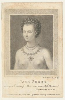 Jane Shore: "Give gentle mistress Shore one gentle kiss the more (Shakespeare,..., February 1, 1790. Creator: Francesco Bartolozzi.