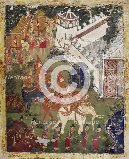 Vessantara Jataka, Chapter 13 (The Return to the Captial), 1830-1860. Creator: Unknown.